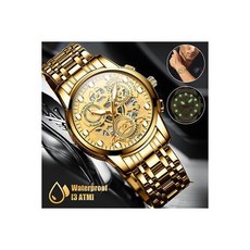 Partsdom Luxury Mens Luminous Watch StainlESS Steel Quartz BusinESS Wristwatch Waterproof