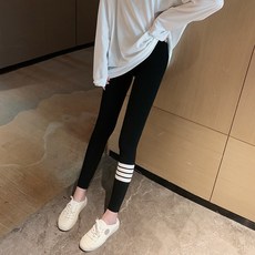 나이즈레깅스 TB 레깅스바지 여성 아우터 봄가을 겨울 두터운 융털 볼트무늬 니트 스키니핏 스트라이프 단가라 네온그레이 조목