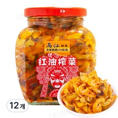 왕부정 중국식품 우쟝 홍유 짜차이 절임반찬 짜사이 하반채, 300g, 12개