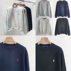 남녀공용 폴로 자수 시그니처 기모 나그랑 맨투맨 (4COLOR)