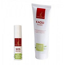 SugaringCane 세트 SOS 롤러 6ml + 카 올리 페이스 마스크 50ml with 힐링 어스-진정 웰빙-노폐물 자극성 피부를위한