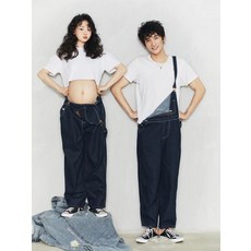 만삭사진 만삭 촬영 의상 멜빵 바지 청바지 남편룩 커플룩 주수사진