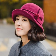 [하프클럽/조이마담]A4207 밍크 코사지 울 모자 50대60대중년여성 엄마모자