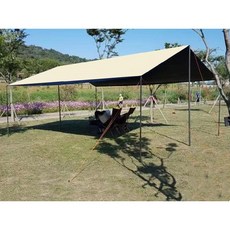 쿨 블랙코팅타프 캠핑 방수 화이트/5x7m 자외선차단 차박, 베이지 5 x 6m  2긴막대 4짧은막대