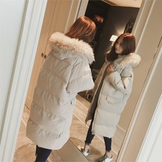 여성겨울패딩 무지후드퍼롱패딩