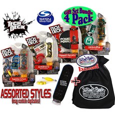 TECH DECK 96mm 개별 핑거보드 선물세트 파티 번들 보너스 독점 매티 장난감 스톱 스토리지 백 4팩 어소시티드 스타일, 상세페이지 참조