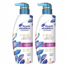 Head and Shoulders 헤드앤숄더 샴푸 슈프림 아르간오일 로즈에센스 Supreme Soothe Strengthen 11.8oz(350ml) 2팩, 1개