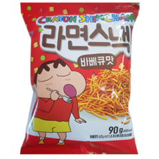 크레용신짱 라면스낵 바베큐맛 90g, 6개