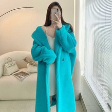 테디베어 코트 여성 더플코트 더블버튼 오버핏 롱 코트