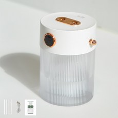 12라이프 레트로 감성 뉴트로 무선 듀얼 무소음 가습기 캠핑 차박 USB, 펄화이트