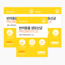 펫펫펫 강아지 유산균 고양이 생유산균 프로바이오틱스 굿랩 30p, 30회분, 장건강/유산균, 3개