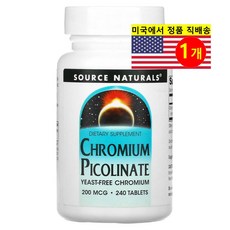 Source Naturals 소스 내추럴스 피콜린산크롬 200mcg Chromium Picolinate, 1개, 240정