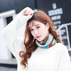 가을 겨울 머플러 보온 춘추 얇 은 아웃 도 어 니 트 와 어 울 리 는 카 라 후드 머플러 F5 - 무지개 스 트 라 이 프