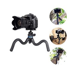 미니 카메라 삼각대 전화 프리미엄 여행 야외 휴대용 360 구면 삼각대 스탠드 홀더 Gopro 카메라 및 모바일 휴대 전화 블랙 (업그레이드), (A25) 본상품선택