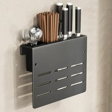주방칼보관 스테인레스 스틸 나이프 스탠드 거치대 다기능 벽 랙 가정용 자석 다목적 정리함, 5) black 2, 1개