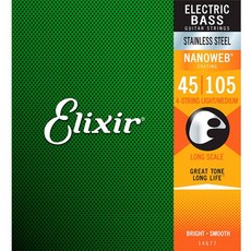 Elixir Bass Stainless Steel NANOWEB Medium 4현 (45-105) 엘릭서 스테인리스 나노웹 베이스기타줄 14677