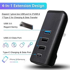테슬라 글러브 박스용 USB 3.0 허브 테슬라 모델 3/Y용 디자인 모양 테슬라 모델 Y 20212024 및 모델 3 20212023과 호환 가능한 USB 익스텐더 기타 자동차