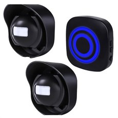 게이트 엔트리 방문객 문짝 벨 차임 경고 알람 AC110-240V 무선 모션 센서 초인종, [02] US plug, [01] Black EU Plug A, 03 블랙 US Plug A