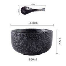 호환 일본식 도자기 그릇 4 5 인치 6 주방 수프라면 식기류 과일 샐러드 쌀 식기, 6 with spoon-003, 1개