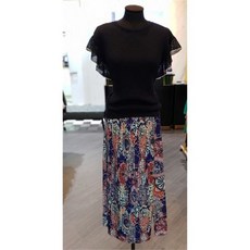 시슬리 에스닉 플리츠스커트 SASKA2941 BL