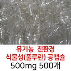 라이프건강 유기농공캡슐(500mg 500개) 식약허가통과, 투명(500개), 1개, 500캡슐