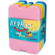 Yumbox 아이스 팩 - 멀티 쿨 팩 4개 세트 슬림 롱래스팅 아이스 팩 - 쿨러 또는 런치 박스용으로 적합, 단일옵션