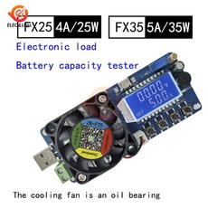 전자 부하 배터리 용량 테스터 FX25 4A 25W FX35 5A 35W 정전류 USB 전원 감지기 조정 가능한 저항기, 2.FX35 5A 35W
