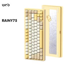 WOB RAINY75 레이니75 CNC 풀알루미늄 가스켓구조 RGB 블루투스 기계식키보드, 7000mah상옵, 옐로우