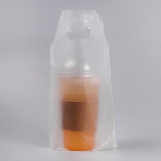 [LO] 32oz 비닐 캐리어 1구 카페 일회용 테이크아웃 커피 음료 에이드 운반 봉투, 1개, 2000개