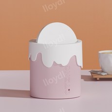 인테리어 휴지통 예쁜 쓰레기통, 체리블라썸 핑크 배럴 + 화이트 커버