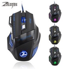 [해외] ZELOTES T80 밍 마우스 T80 55 인치 당 점 7 버튼 LED 백라이트 USB 유선 광학 컴퓨터 마우스 머 마우스 데스크탑 PC 노트북, 상세내용표시, 상세내용표시