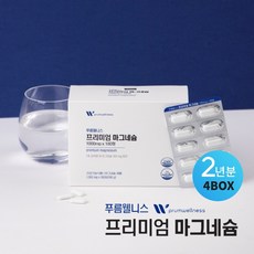 안면 얼굴 손 손가락 떨림 수전증 종아리 다리 어깨 근육 경련 떨릴때 떠는 분 방지 이완 에 좋은 마그네슘 magnesium 영양제, 4BOX(2년분), 1g, 4개