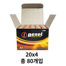 벡셀 알카라인 AA건전지, 20개입, 4개