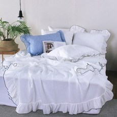 [리리올리] 레이시스 시어서커 홑겹 시원한 냉장고 이불 홑이불 켭이불/홑이불, 화이트