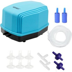 AQUANEAT Quiet Aquarium Air pump 최대 300Gal 강력한 산소 에어레이터 펌프에어 스톤 튜브 에어 밸브 포함, 1개