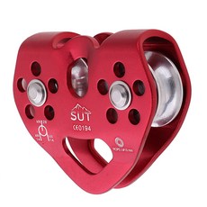 STK28mm 등산 구조 13mm 로프 빨간색에 대한 이중 도르래 속도 케이블 트롤리