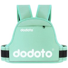 dodoto 口袋式兒童機車安全帶, 腰帶肩帶均可調節, 四點受力舒適安全, 實用拉鍊口袋, 綠色