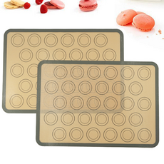 2PCS 실리콘 마카롱 베이킹 매트실리콘 타공매트 실리콘 베이킹매 트42x29.5cm, 2개
