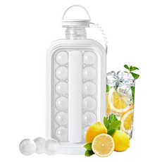 2 in 1 아이스 하키 기계 주전자 -17 그리드 제빙기 제빙기 병 Waterkoker Draagbare 쿨러 제빙기 가방 칵테일 아이스 커피 아이스 티 (흰색), 본상품