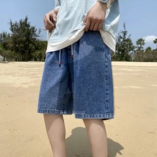 일로밀로 남자 와이드 밴딩 5부 청 반바지 [1445]