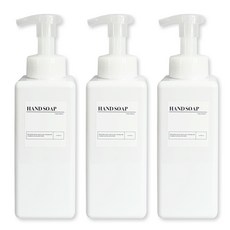 뉴앤룩 650ml 대용량 핸드워시 거품용기 3p, 3개, 화이트
