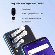 UMIDIGI A5 Pro 언락 Mobile Phones SIM Free Dual 4G Smartphone 16MP＋8MP＋5MP Camera Smartphones 4150mAh Battery 6.3 FHD＋ 32GB ROM 4GB RAM Android 9, One Size, One Color