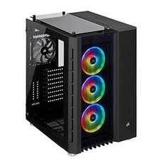 Corsair Crystal 680X RGB Tempered Glass -Black- 큐브 형 PC 케이스 CS7554 CC-9011168-WW 블랙, 1개