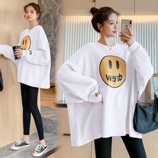 소임임부복 스마일프린트 루즈박스티 스타일리쉬임부복 깡언니임부복 임산부옷 데일리룩