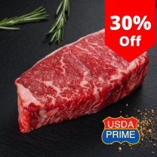 냉장 프라임 블랙앵거스 채끝등심 뉴욕스트립 스테이크 Fresh Prime NY Strip Steak, CAB, 1개, 400g