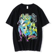 죠죠의기묘한모험 애니티셔츠 씹덕티 반팔 조조 기묘한 모험 티셔츠 남성 조타로 스타 플래티넘 그래픽 여성 캐주얼 탑스