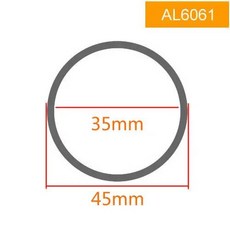 알루미늄각관 알루미늄 원형 튜브 6061 외경 45mm 내부 36-42mm 벽 1.5mm-4.5mm 하드 스트레이트 알루미늄 이음매 파이프 얇은 두꺼운 벽, OD45 ID38_500mm
