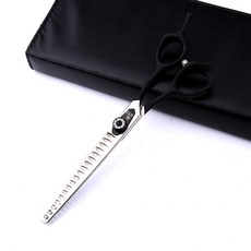 애견미용가위 커브숱가위 헤어 역커브 커브 요술 숱 헤어 커팅, 요술 실버블랙