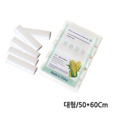 생분해 옥수수전분 비닐 리필 봉투 50x60 대형 100P, 5롤, 20매