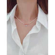 에메랄드원석실버목걸이